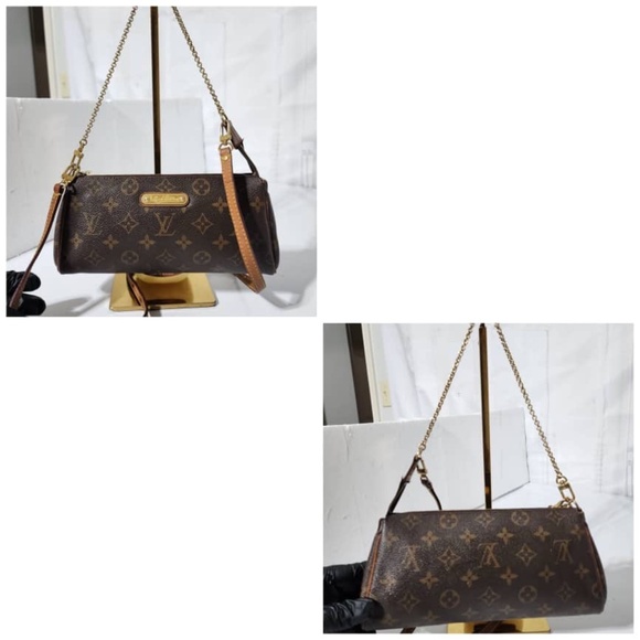 Authentic LOUIS VUITTON Monogram Eva Clutch/Crossbody Bag Brown - Picture 5 of 16